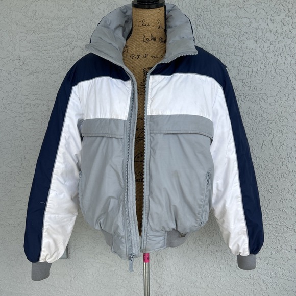 Profile By Gottex Other - Vtg Profile‎ Down Jacket Mens Large Full Zip Ski Snowboard Navy White Gray